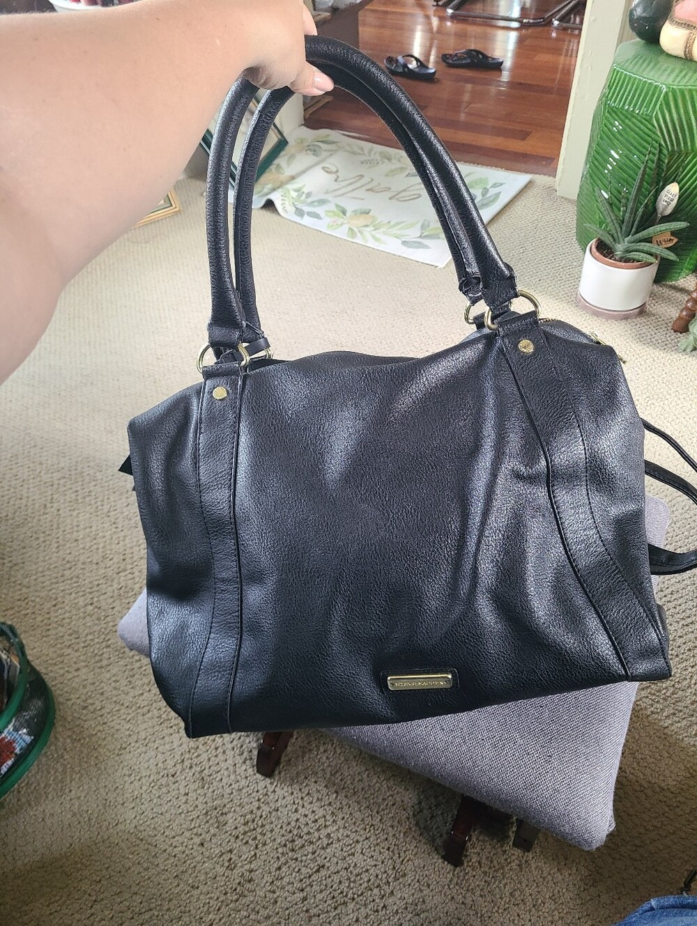 Steve Madden Black Weekender Bag